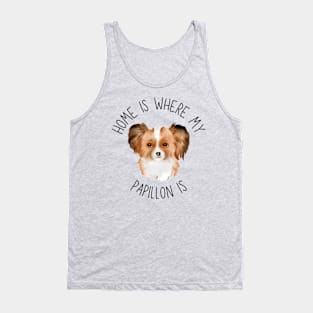 Home is Where My Papillon Is Dog Breed Lover Watercolor Tank Top